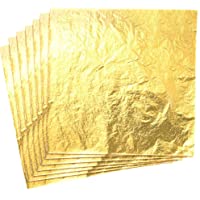 CZ Store Hoja de Oro - 100 Piezas |Hojas de 14cm|✮✮GARANTÍA DE POR VIDA✮✮- Material Dorado de Cobre para Artesanía…